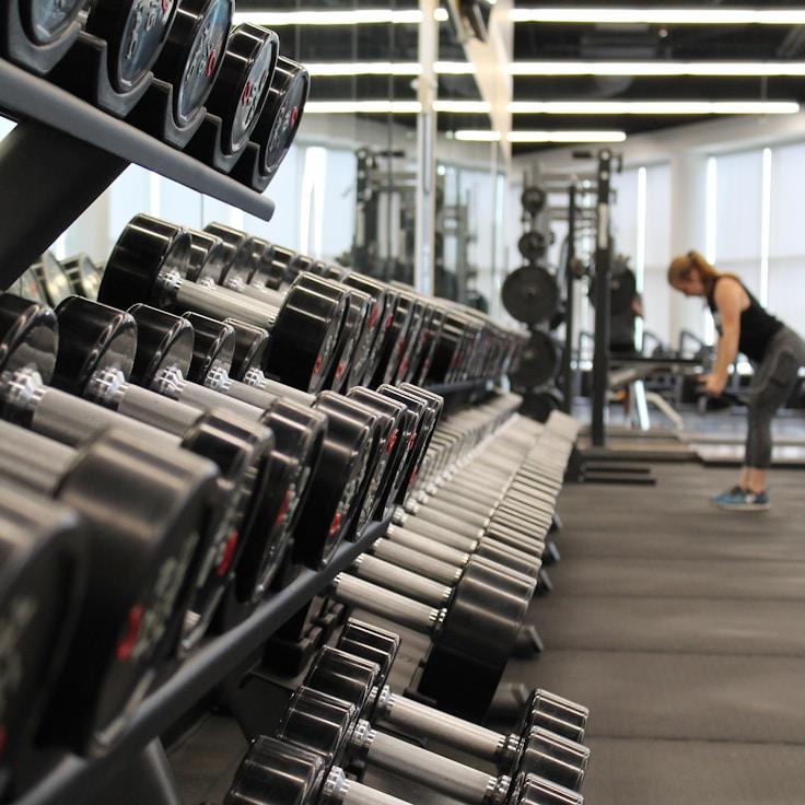 Professional gym interior with strength equipment
